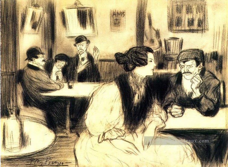 Au café 1901 cubiste Pablo Picasso Peintures à l'huile